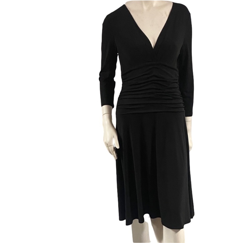 Max & Cleo Black V-Neck Dress Size Small